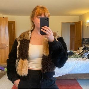SEA mixed fur bomber jacket